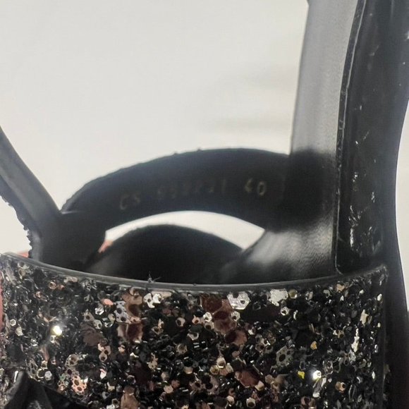 Saint Laurent Tribute 105 Black glitter sandal size 40 - Picture 10 of 11